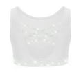 thumbnail image 5 of Sholeno Kids Girls Sparkle Sports Bra Criss Cross Back Gymnastics Yoga Tank Vest Ballet Dance Tops Bralette White 10, 5 of 7