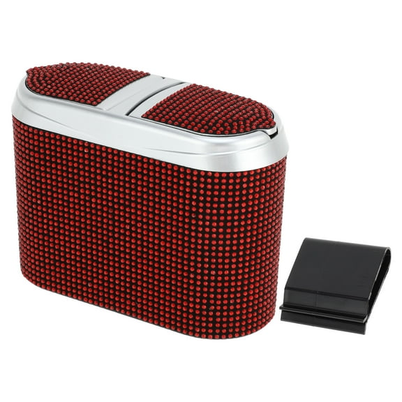 Unique Bargains Car Trash Can Portable Car Door Trash Bin Red 1 Pc 6.3" Length 2.8" Width 4.7" Height Plastic