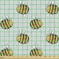 thumbnail image 2 of Ambesonne Honey Bee Fabric by the Yard Upholstery, Hand Drawn Flower Scene, 2 Yards, Grey Mustard, 2 of 5
