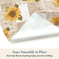 thumbnail image 6 of ComfiTime Vinyl Tablecloth - 60 Round Wipeable Plastic Table Cover, Flannel-Backed, Waterproof, Easy-Clean, Sunflower, 6 of 10
