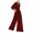 Wine, variant on Riforla Women's Deep V Long Sleeve Casual Fashion High Waist Wide Leg Trousers Plus Size Jumpsuit Green L