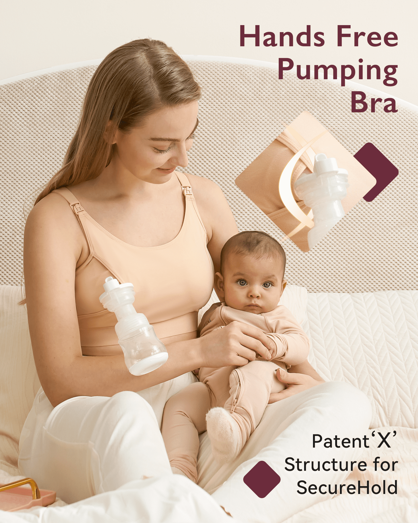 Momcozy Women's Maternity Hands-Free Pumping and Nursing Bra, Sizes XS-2XL