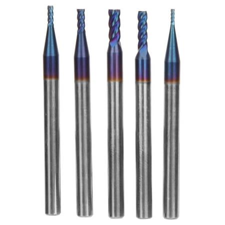 

2024 Big sale 5 Pcs Milling Cutter Blue Nano Coated Tungsten Steel End Milling Cutter 4 Flute HRC65°