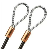 22ft Cut To Size 3/16 Galvanized Steel Cable BROWN Vinyl Coated To 1/4 With Copper Sleeves MADE IN USA