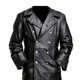 thumbnail image 2 of Faux Leather Long Coat Men Trench Coat Streetwear Faux Leather Men's for Men, New 26s, 2 of 5