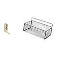 thumbnail image 1 of Gancho de pared plegable,Percheros plegables de pared,Cesta de almacenamiento colgante,Cesta organizadora de pared colgante tipo armario,Estantes de pared estilo rústico, 1 of 8