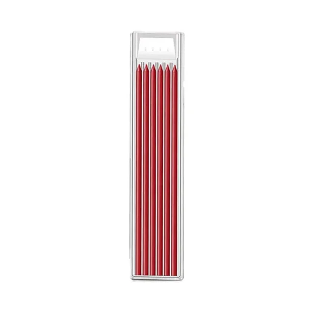 Crayon Mécanique de Charpentier Plein 2,8 mm avec Aiguiseur pour Travail du Bois Construction Longue Tête Crayon de Charpentier Fournitures de Papeterie Recharges Rouges
