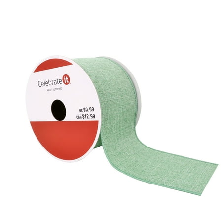 2.5”; x 20ft. Linen Glitter Wired Ribbon by Celebrate It™ Fall, Fall Décor