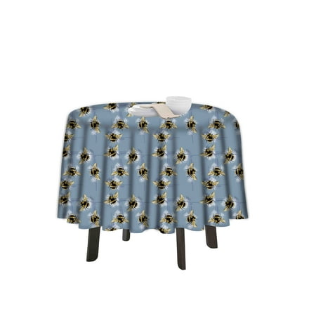 

eloria Housefly Printed Round Table Cloth Resistant Washable Decorative Table Cover for Dining Table