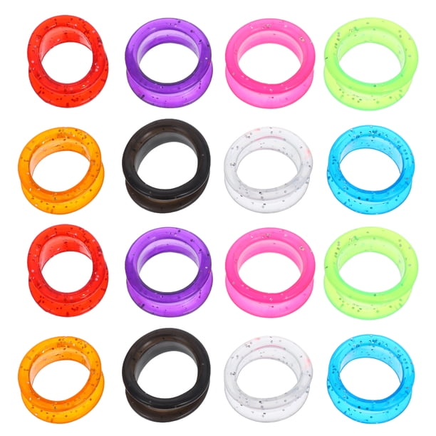 ColoMX 16pcs tijeras de silicona anillos de los dedos de las tijeras insertos accesorios de tijera de estilo de corte