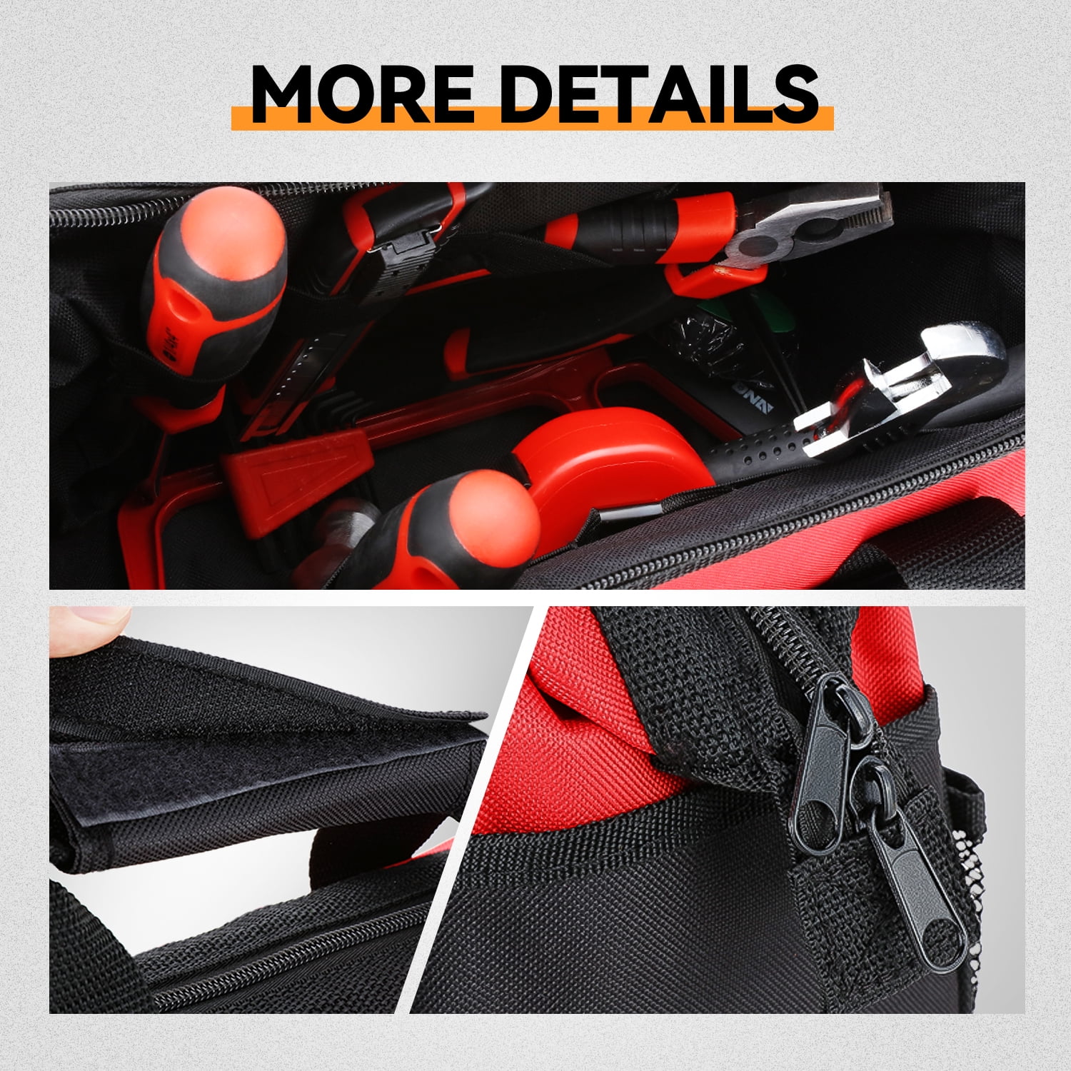 19-Piece Tool Set - Portable Household Hand Tool Kit with Wide Mouth Canvas Storage Bag for DIY Home Repairing, Gift for Women Girls Ladies, Red