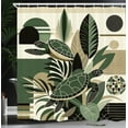 thumbnail image 3 of Ambesonne Turtle Shower Curtain, Exotic Leaves Marine Motif, 69"Wx75"L, Reseda Green Pale Tan, 3 of 4
