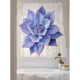thumbnail image 3 of Purple Succulent Sheer Curtains 2 Panels Set Green Leaves Ferns Plants Watercolor Lihgt Filtering Rod Pocket Voile Drape, Semi Sheer Window Curtains for Bedroom Living Room, 52"x63", 3 of 5