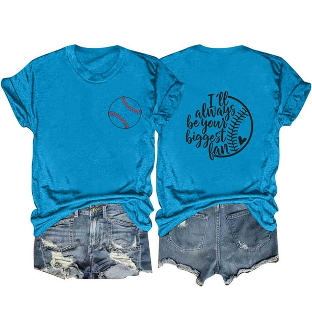 Camisetas de Manga Corta para las Mujeres Carta Impresa Doble Cara Suelta Tee, Casual Vintage Verano Top Mujeres