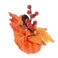 thumbnail image 3 of Clearance Under $1 Orange Pumpkin Autumn Centerpiece with Maple Leaves 7.8in for Fall Decor, 3 of 5