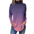 thumbnail image 1 of FAIWAD Hauts à Manches Longues Col Roulé pour Femmes sous-Vêtements Doux Ourlet Irrégulier Tunique, 1 of 4
