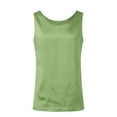 thumbnail image 5 of MESSUEN Sleeveless Tops for Women Silk Tops for Women Crew Neck Raglan Satin Sleeveless Top Round Neck Trade Color Ding Loose Vest Sleeveless T Shirts for Women Basics Womens Tops Green S, 5 of 6