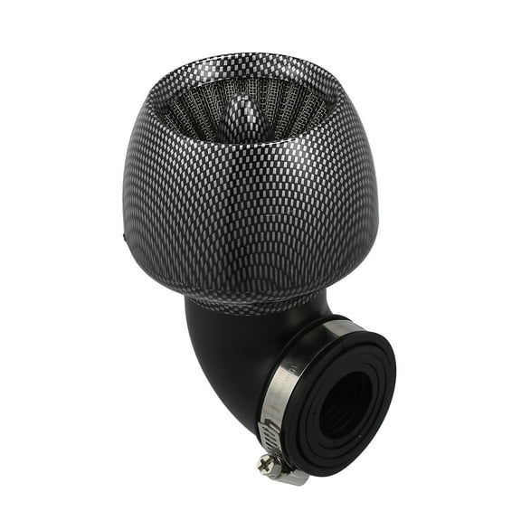 Unique Bargains Air Cleaner Filter for Motorcycle Durable Carbon Fiber Pattern Rubber 28-48mm 90 Degree Black