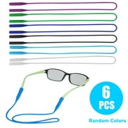 6pcs Anti-Slip Silicone Glasses Straps, EEEkit Elastic Eyewear Retainers, Sunglass String Holder, Glasses Ropes, 20.5''