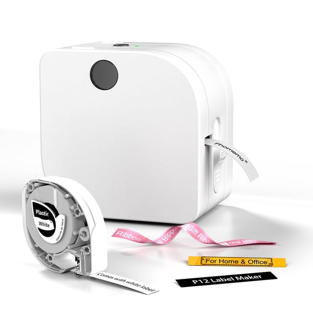 P12 Mini Bluetooth Label Maker, Self-Adhesive Labels, Compatible with iOS and Android Phone, Thermal Label Printer for Home and Office