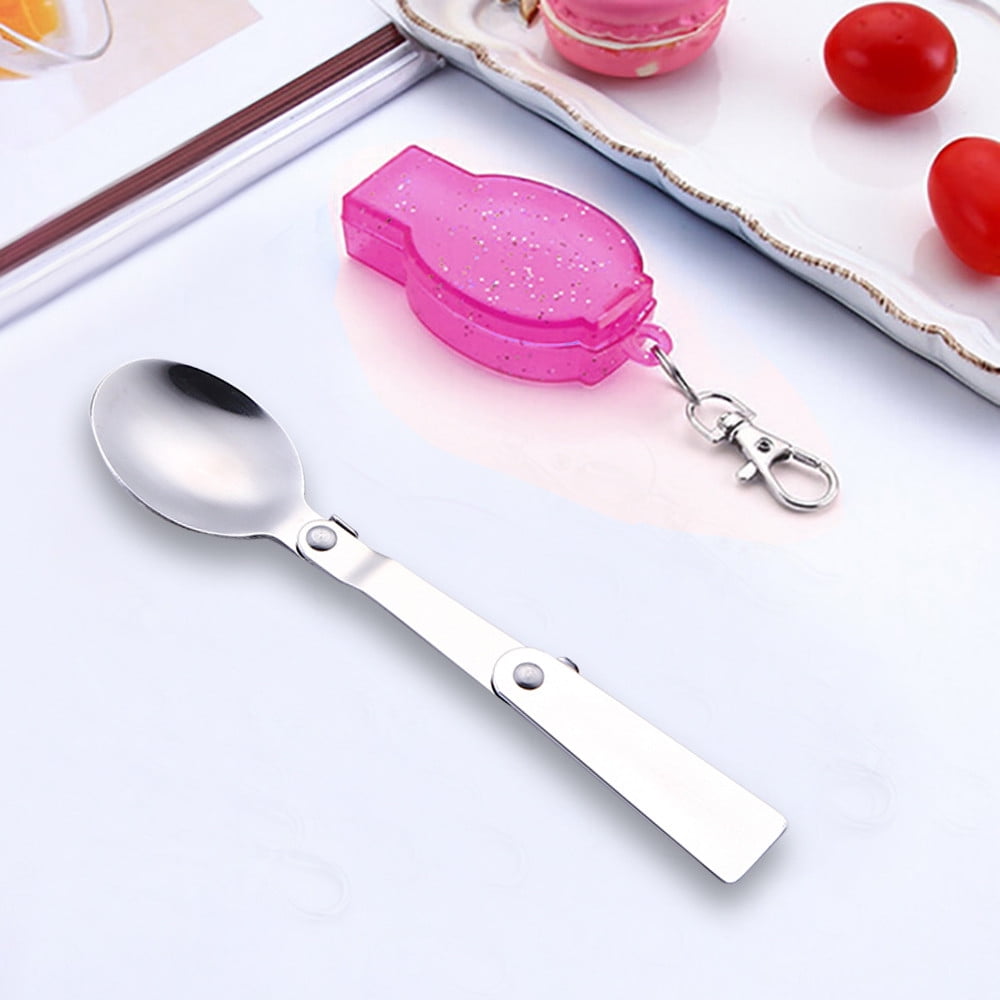 Outdoor Folding Travel Camping Utensil Stainless Pocket Spoon Fork