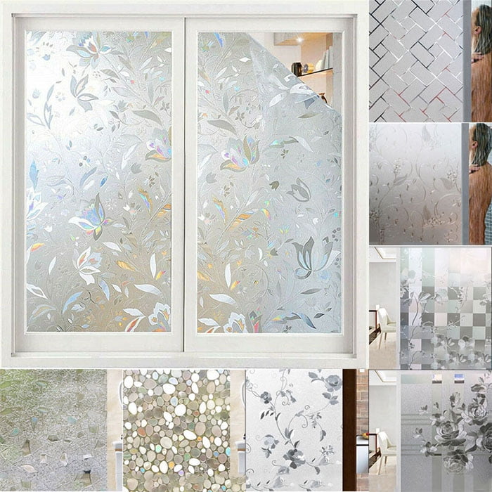3D No Glue Static Decorative Privacy Window Films for Glass 17.7"x78.7" 
