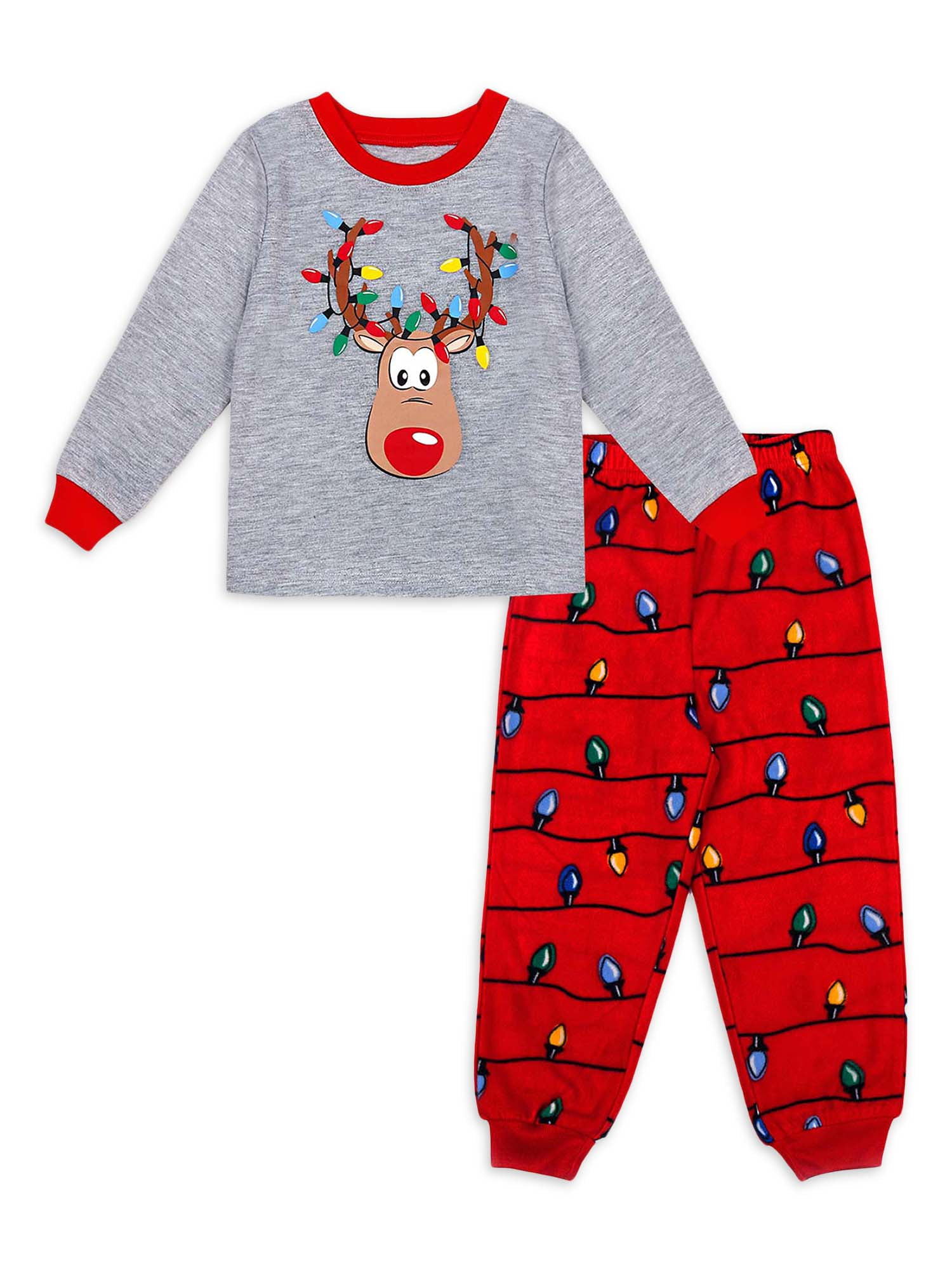 Matching Family Christmas Pajamas Toddler Boy Girl Unisex Reindeer 2-Piece  Pajama Set - Walmart.com