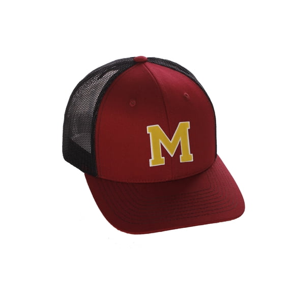 Structured Trucker Mesh Hat Custom Colors Letter M Initial Baseball Mid Profile