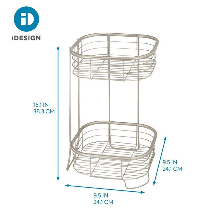 iDesign Neo Wire 3-Shelf Rectangular Shower Tower Silver