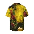 thumbnail image 6 of Lsque Cactus Flowers print Men's Cuban Collar Short Sleeve Shirt Summer Beachwear Casual Button Down Fashionable Vacation Leisure Shirt-3X-Large, 6 of 7