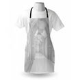 thumbnail image 3 of Outer Space Apron Extraterrestrial Construction to Visit Astronomical Bodies Cosmonaut Flight Theme, Unisex Kitchen Bib Apron with Adjustable Neck for Cooking Baking Gardening, White, by Ambesonne, 3 of 3