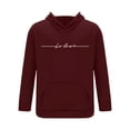 thumbnail image 5 of Men's Tracksuits 2 Piece Set Letter Graphic Hoodie Sweatshirt and Drawstring Sweatpants Sets Casual Solid Fall Winter Long Sleeve Pullover Suit with Pocket, 5 of 5