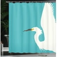 thumbnail image 3 of Ambesonne Egret Shower Curtain, Side Drawn Heron Bird, 69"Wx84"L, Seafoam White, 3 of 4