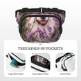 thumbnail image 5 of Honeii Dog in Lavender Flowers Print Square Double Layer Waist Bag,Waist Belt Bag Fashion Fanny Women and Men,For Travel Running Hiking Walking, 5 of 9