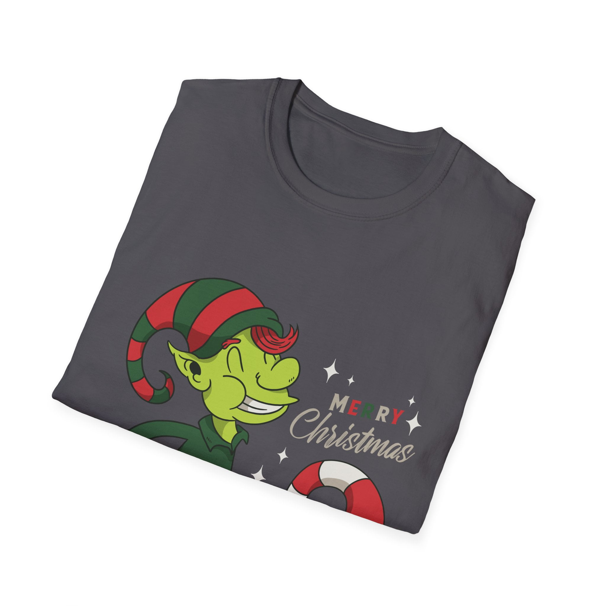 Elf on Candy Cane Men Women Holiday Novelty Apparel