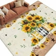 thumbnail image 3 of Sunflower Vintage 5x7 Area Rugs, Farmhouse Floral Botanical Brown Wooden Non-Skid Rubber Backing Large Rectangle Rugs - Living Room Bedroom Home Office, Indoor Floor Mat Carpets Washable Rug, 3 of 9