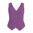 thumbnail image 4 of Sheghy Cotton Tank Top Women 100%Cotton Linen Look Striped Tank, Solid V Neck Button Sleeveless Spring Summer Top Purple XL, 4 of 5