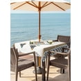 thumbnail image 3 of Outdoor Tablecloths with Umbrella Hole & Zipper, Beige Boho 54x54 Inch Square Tablecloths, Vintage Ethnic Tribe Abstract Art Retro Waterproof Table Cloth, Patio/Pool/Picnic Table Covers, 3 of 8