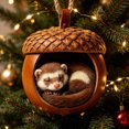 thumbnail image 3 of 3D Ferret Acorn Ornament, Woodland Christmas Decor with Realistic Animal Figure, Resin Hanging Ornament for Christmas Tree, Home, Party Decor 2026 New, 3 of 5