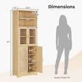 thumbnail image 4 of Ktaxon Rattan Bathroom Storage Cabinet,  Wooden with 4 Doors and Adjustable 6 Shelves for Kitchen Living Room, Natural, 4 of 12