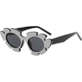 thumbnail image 4 of Yazoeia Cat Eye with Diamond Flower Type Glasses Cool and Handsome Fashion Sunglasses Life Party Sunglasses Multicolor Gamer Photo Props Glasses for Adults Teens-Rice Frame Tea Tablets CJC912-125592, 4 of 5