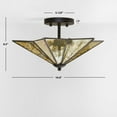 thumbnail image 4 of SAFAVIEH Haruna 16 in. Glam 2-Light Black Iron Mount Light with Iron Shade, 4 of 13