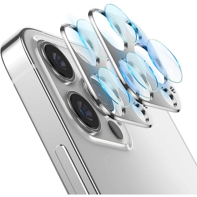 BAMAIA Protecteur d'Objectif de Caméra pour iPhone 12 Pro, Anneau de Protection en Alliage d'Aluminium - Argent, 2 Pcs