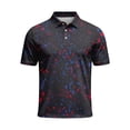 thumbnail image 5 of CCRFTGI Polo Shirts for Men Wrinkle Resistant Printed Golf Shirts Slim Fashion Athletic Tees Dark Gray XL, 5 of 5