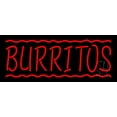 thumbnail image 1 of Burritos LED Neon Sign 13 x 32 - inches, Black Square Cut Acrylic Backing, with Dimmer - Bright and Premium built indoor LED Neon Sign for restaurant window and interior decor., 1 of 7