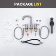 thumbnail image 7 of Wowow Widespread Double Handle High-Arc Bathroom Faucet with Pop-Up Drain in Brushed Nickel, 7 of 7