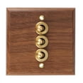 thumbnail image 2 of Retro American Industrial Style Light Switch Socket, Solid Wood Brass Toggle Plate, Antique Home Stay Switch(3), 2 of 8