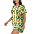 thumbnail image 2 of Fotbe Corn Print Pajama Set for Women 2 Piece Loungewear Short Sleeve Tops and Shorts Set Soft Sleepwear-Large, 2 of 7