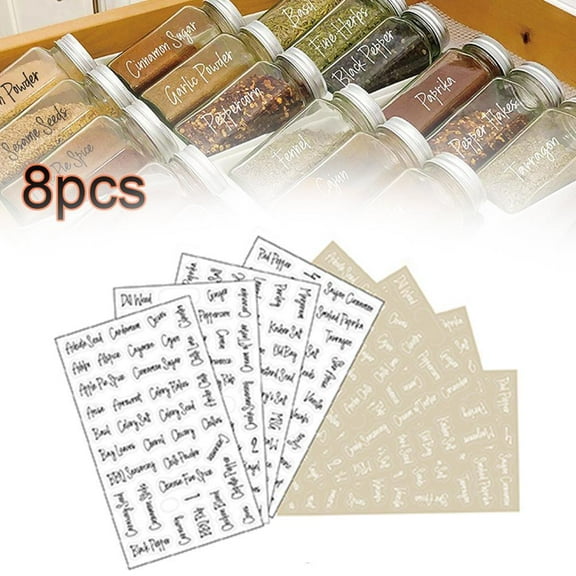 QHUDLV 274Pcs Printed Spice Jar and Pantry Label Set Chalkboard Stickers I7K8