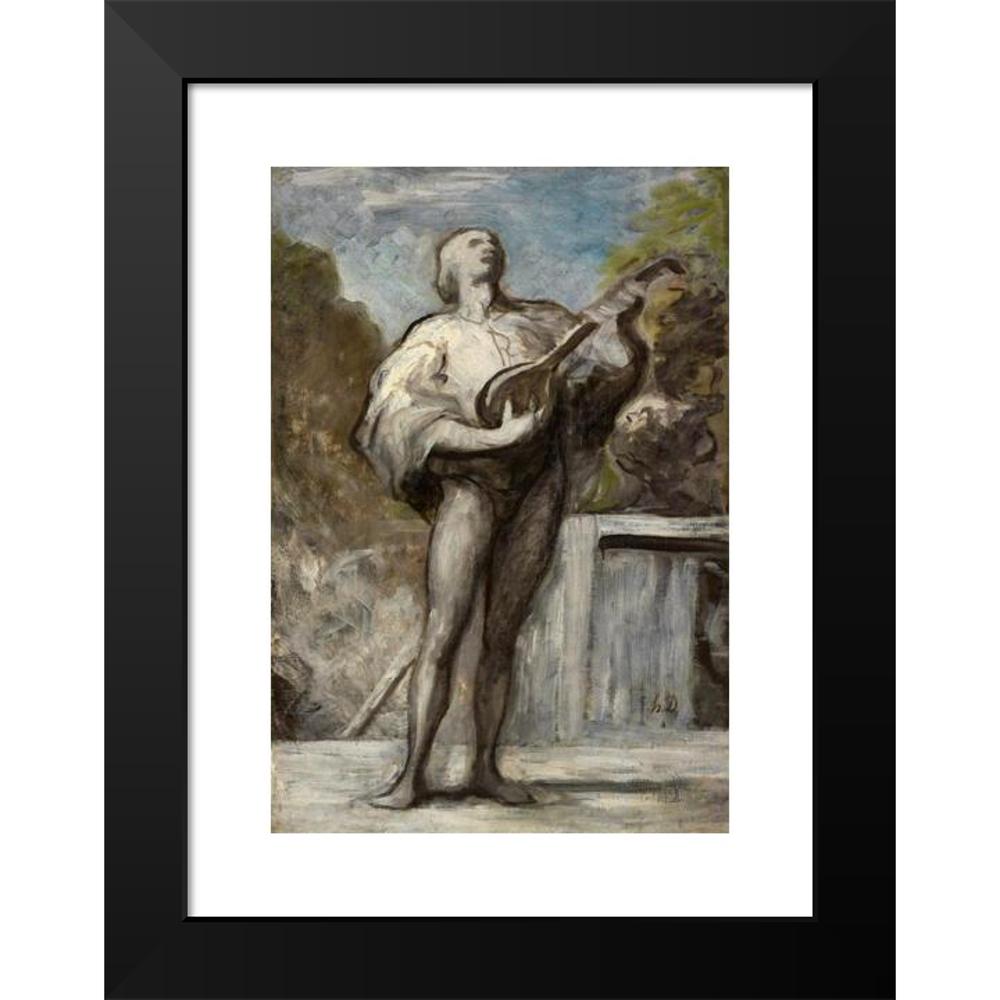 Honoré Daumier 17x24 Black Modern Framed Museum Art Print Titled - The Troubadour (1868-1873)
